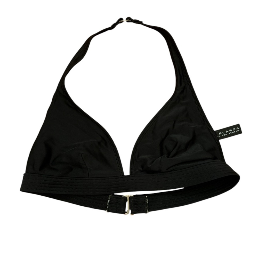 LA BLANCA kids size 8 bikini top black